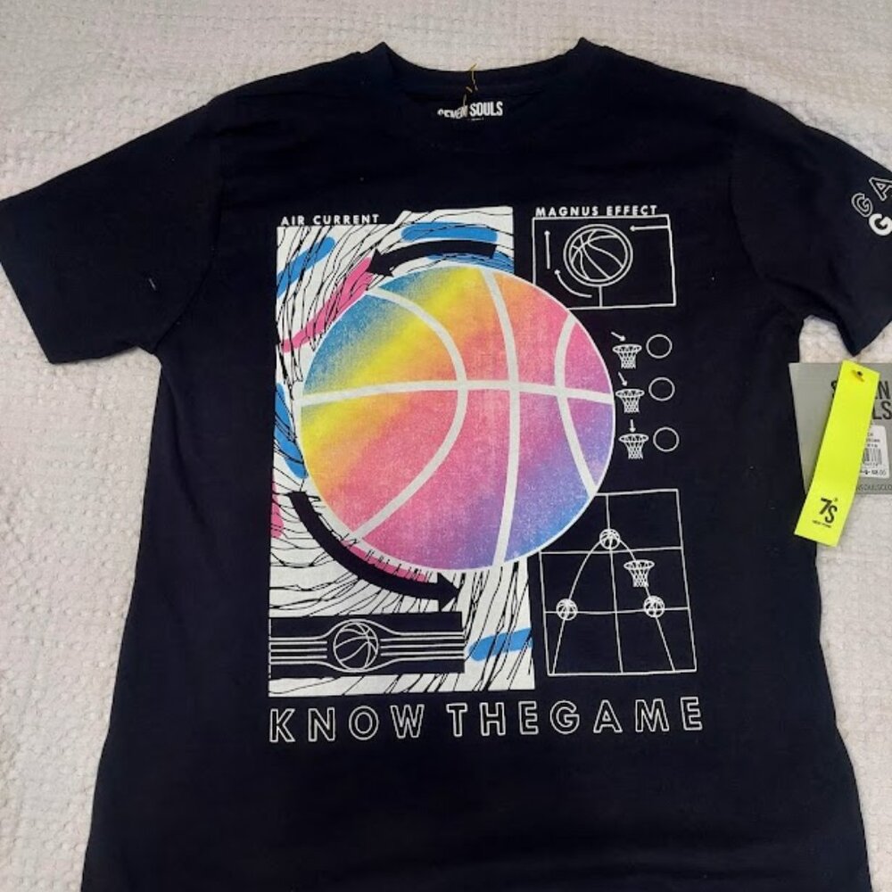 Seven Souls‎ Youth 14/16 T Shirt Know The Game Black New MSRP$68